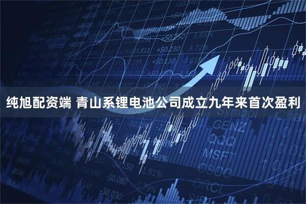 纯旭配资端 青山系锂电池公司成立九年来首次盈利